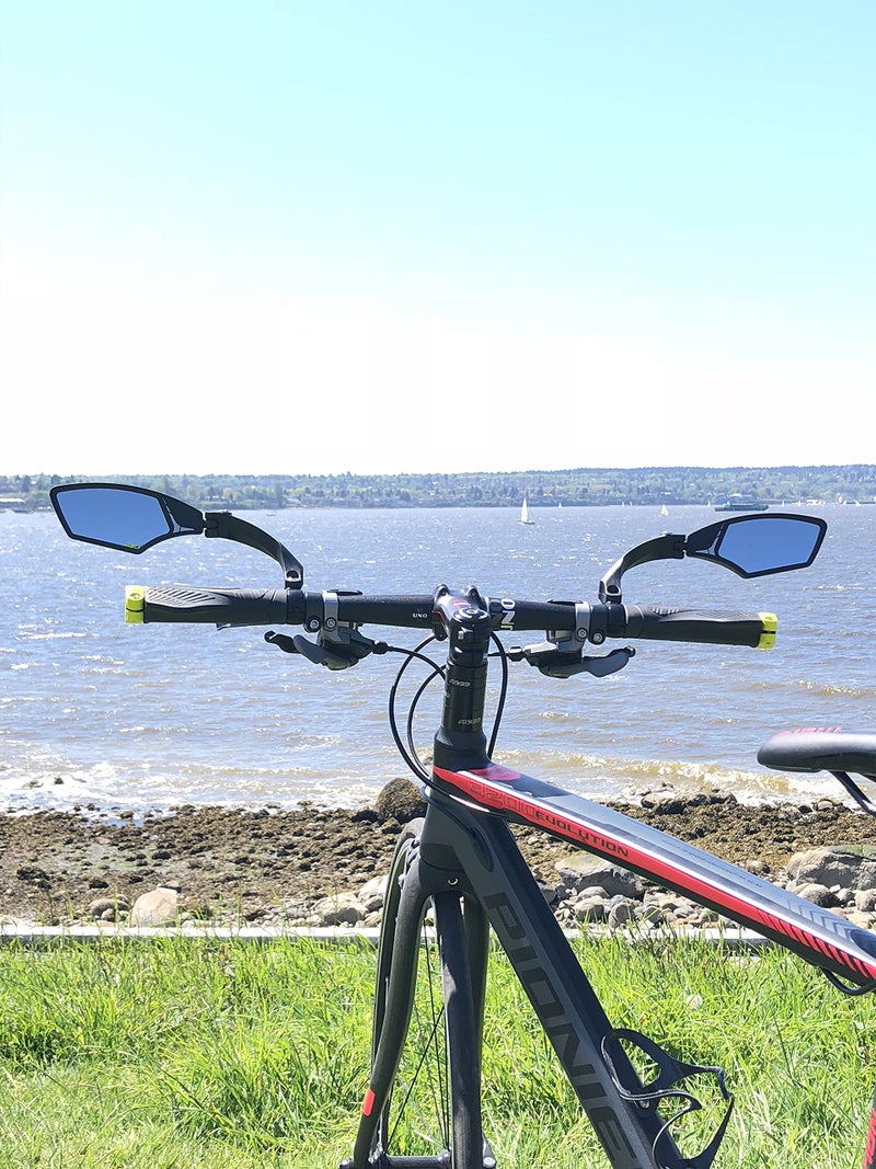 Hafny New Handlebar Bike Mirror  HD Blast-Resistant  Safe Crystal Clear Glass Mirror  Adjustable Rotatable Bike Mirror  Rearview Mirror  Bicycle Mirror HF-MR095 - Image 4